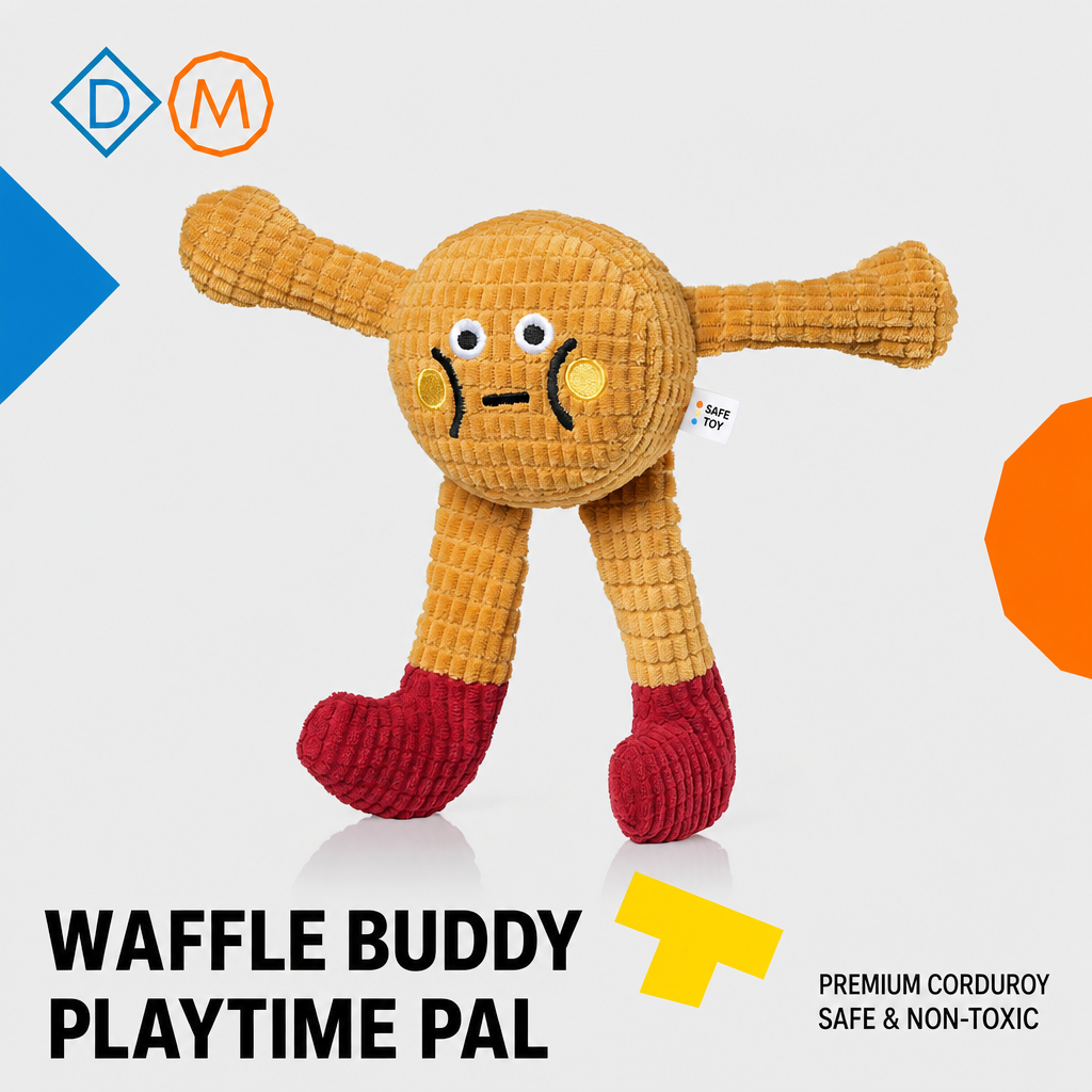 Waffle squeaky catnip plush