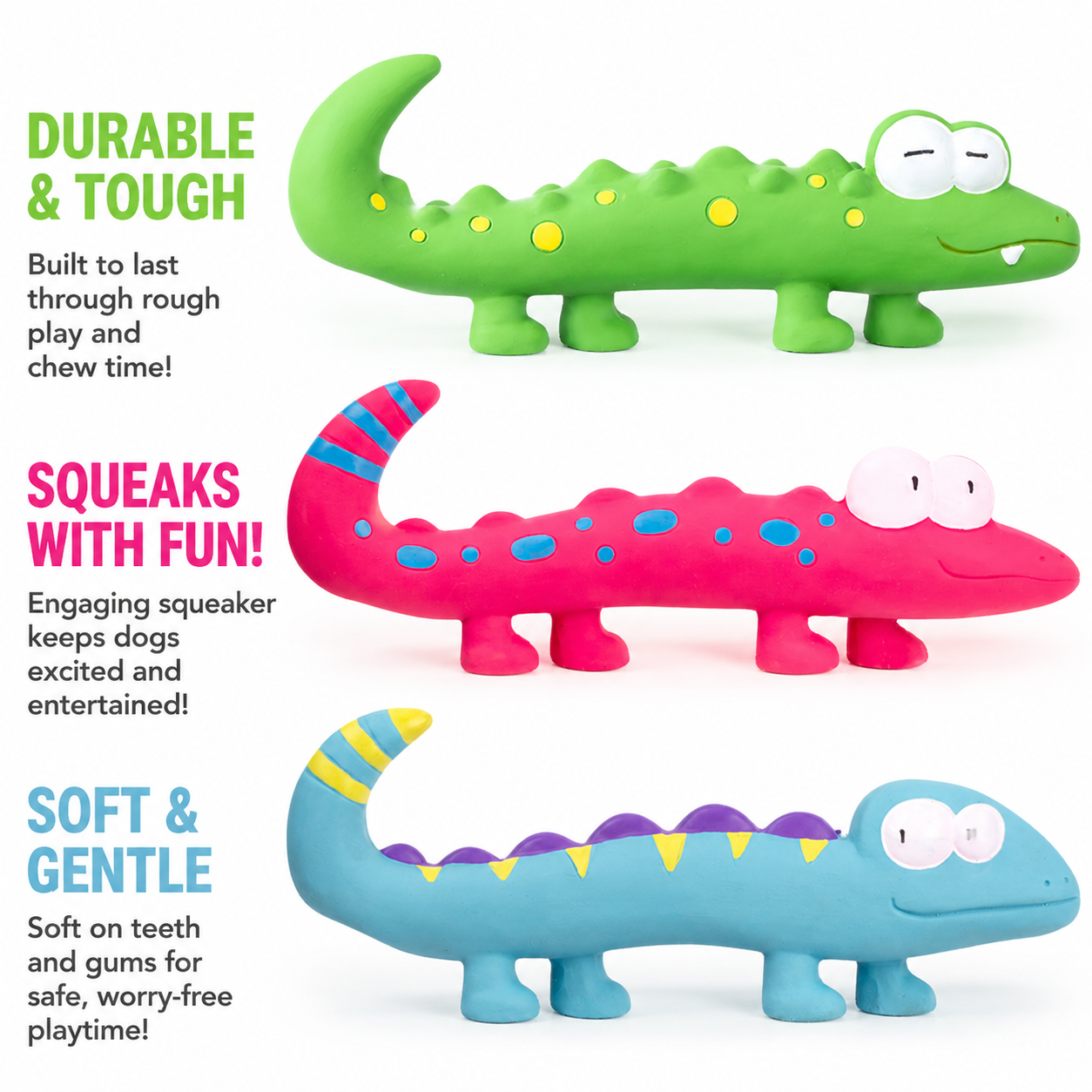 Latex squeak lizard toy