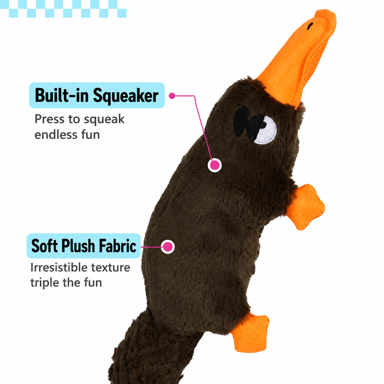 Squeaky Platypus Tug Toy