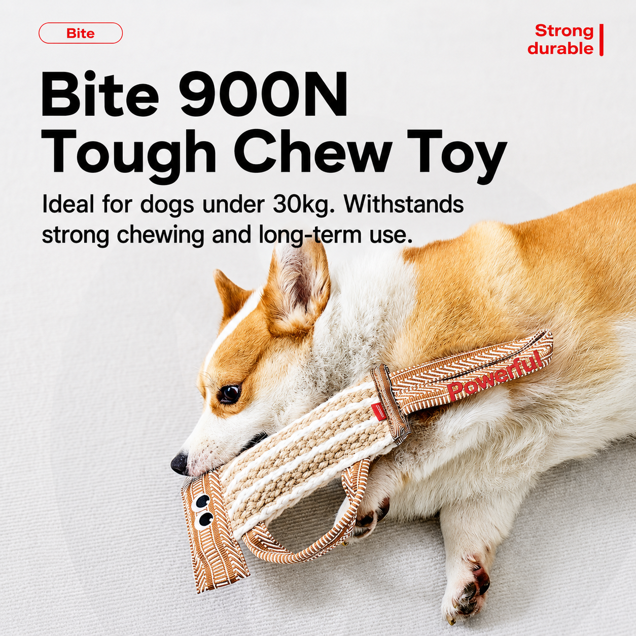 Heavy-duty jute tug toy