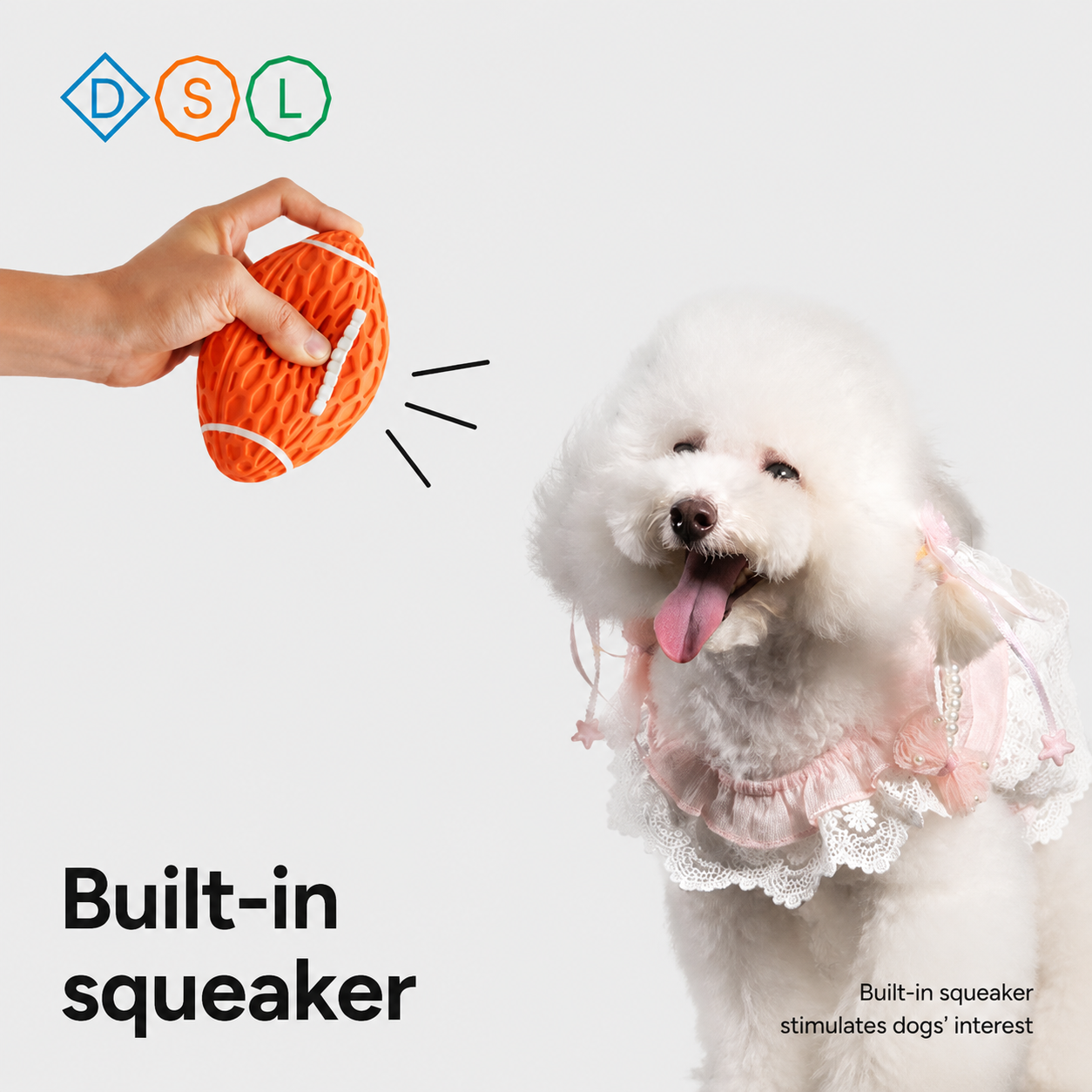 Natural Rubber Squeaky Football