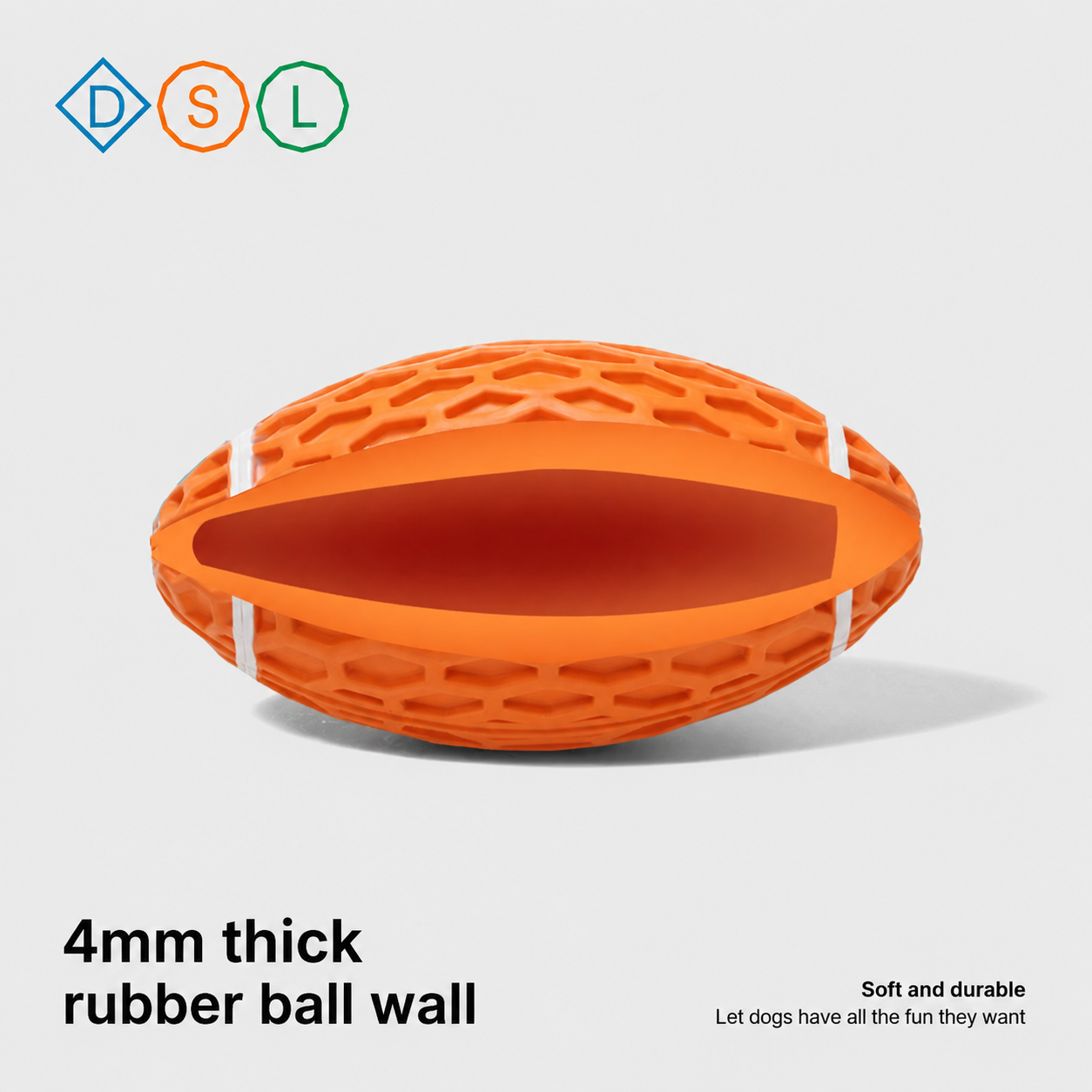 Natural Rubber Squeaky Football