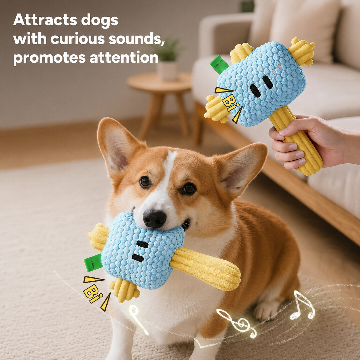 Squeaky Plush Hammer Toy
