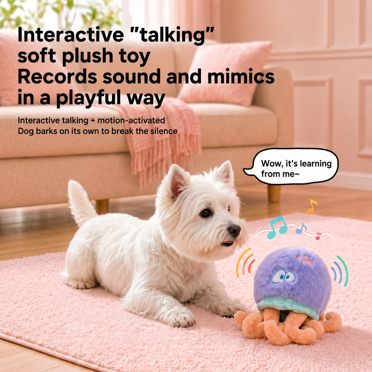 Ocean Plush Talking Dog Toy