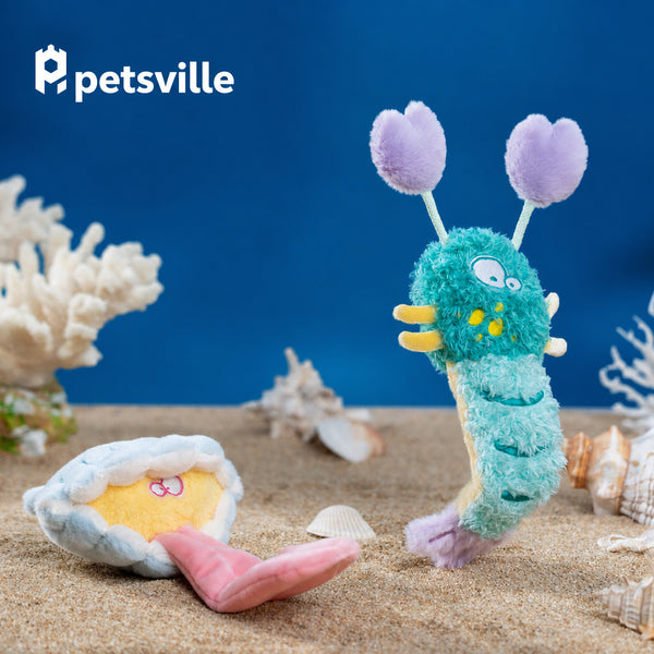 Squeaky Plush Shell Dog Toy