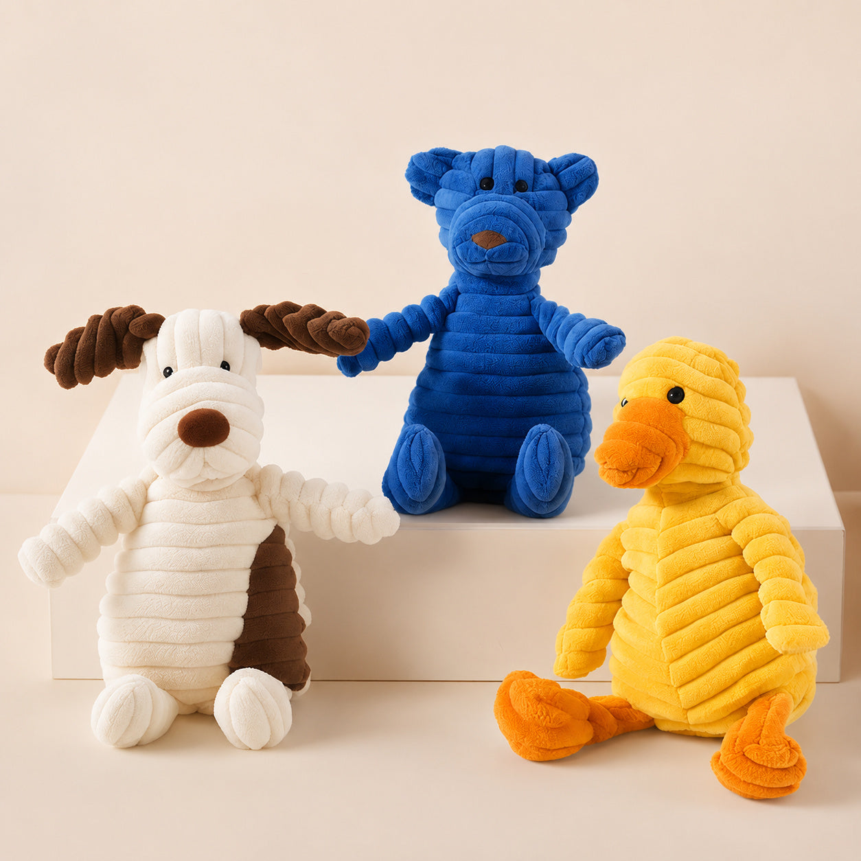Corduroy Squeak Plush Toy