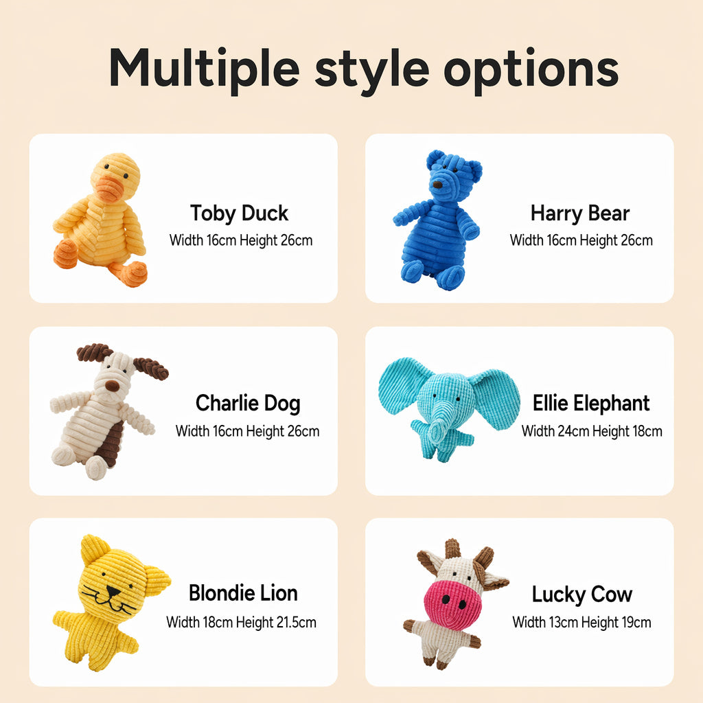 Corduroy Squeak Plush Toy