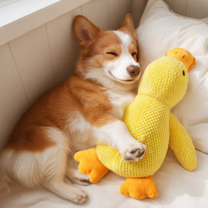 Corduroy Squeaky Duck Plush