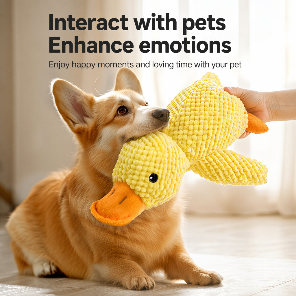 Corduroy Squeaky Duck Plush