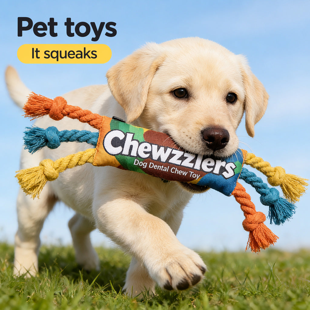 Squeaky Rope Fetch Toy