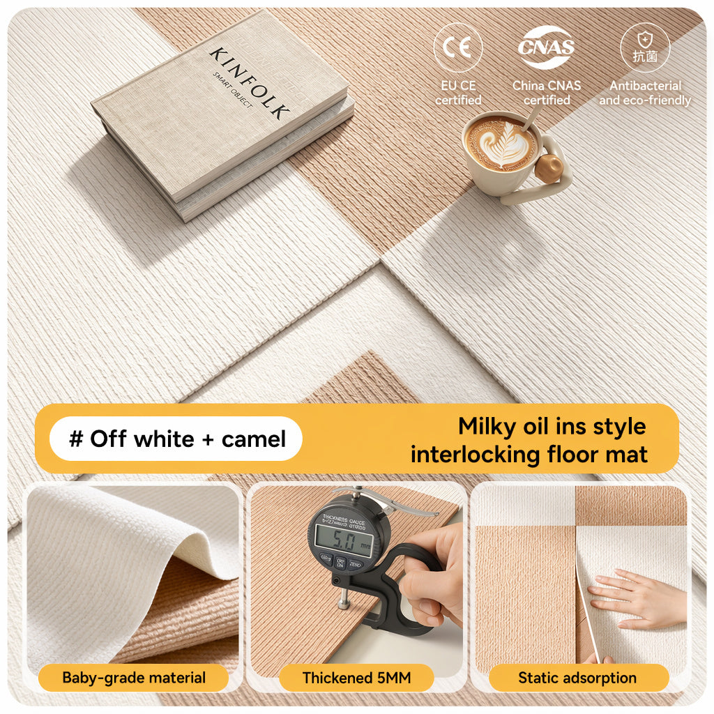 Modular Cream-Check Pet Mat