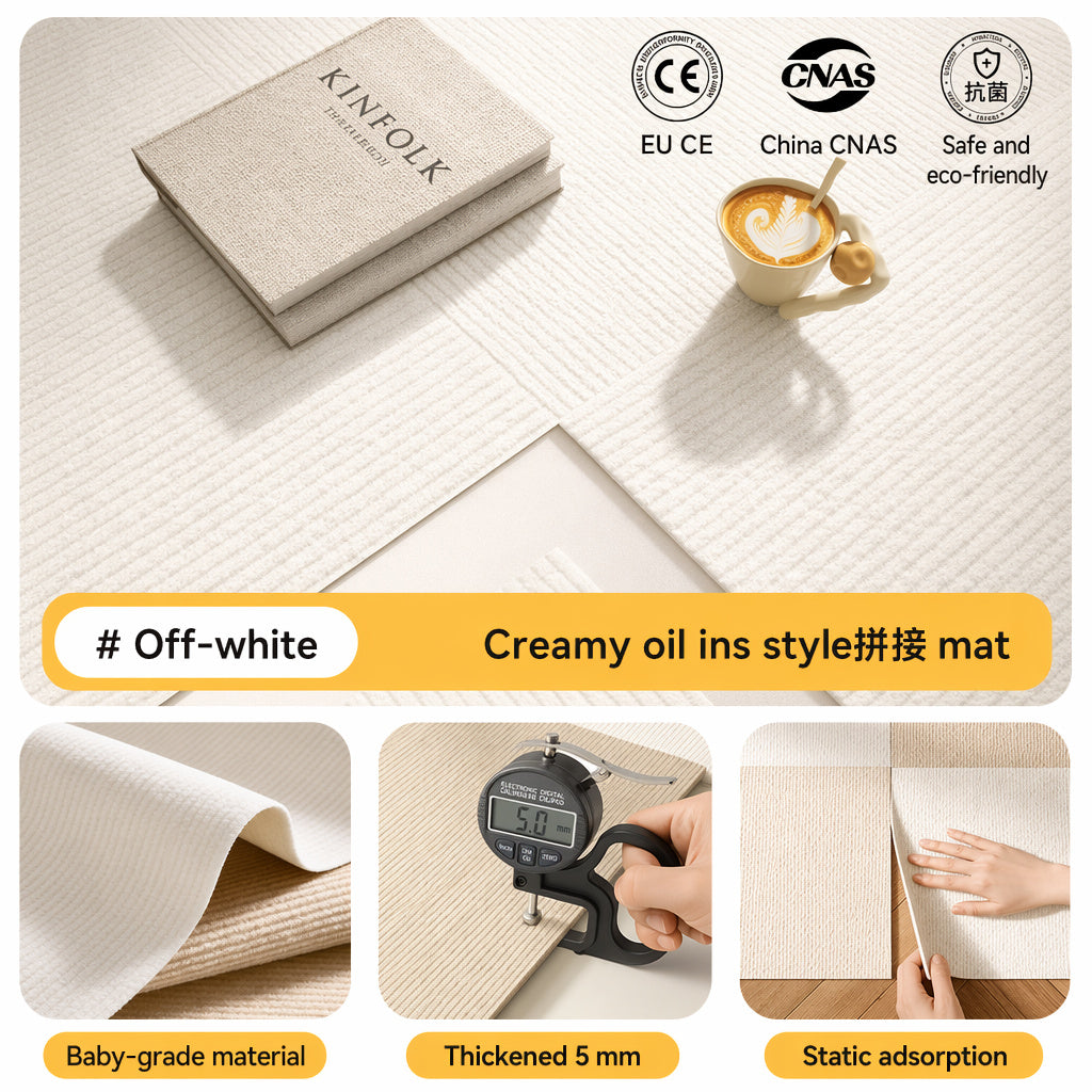 Modular Cream-Check Pet Mat