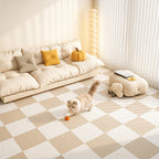 Checkerboard Milk-cream Rug