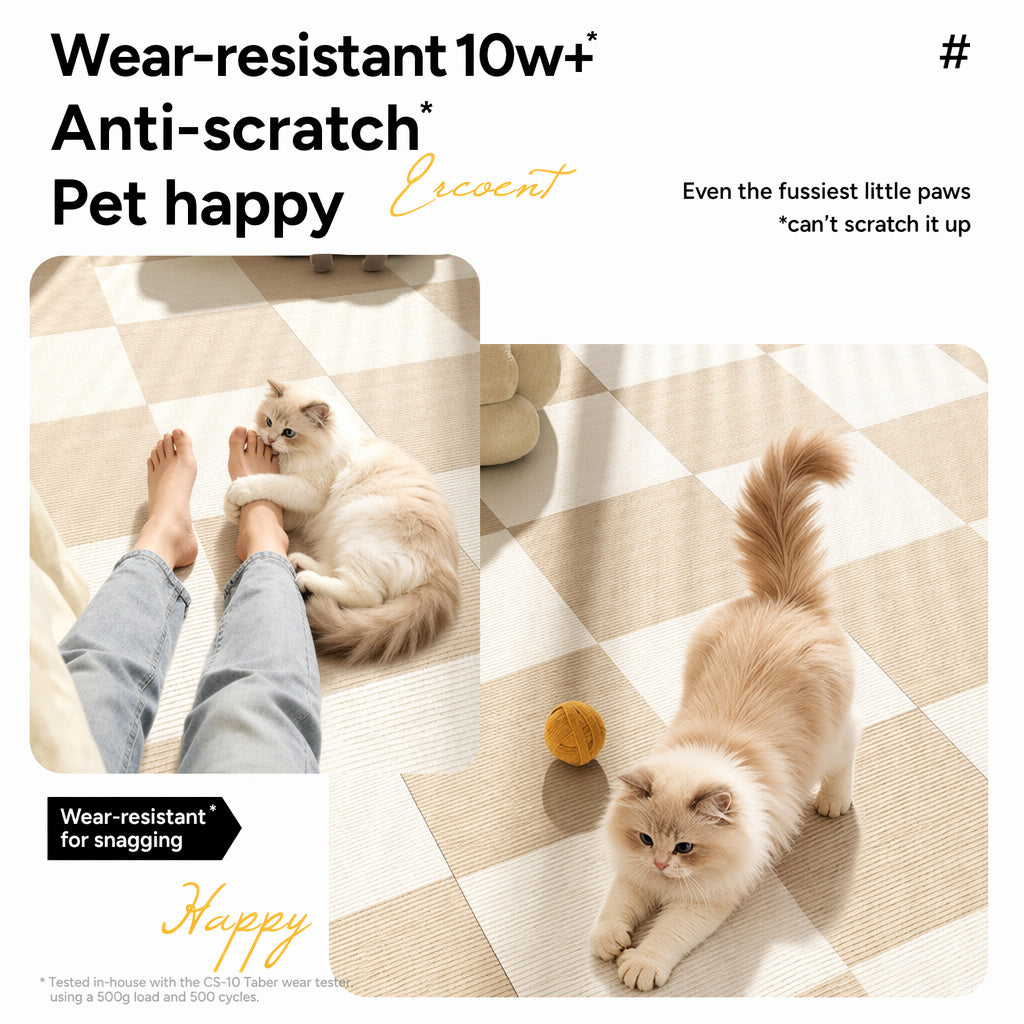 Checkerboard Milk-cream Rug