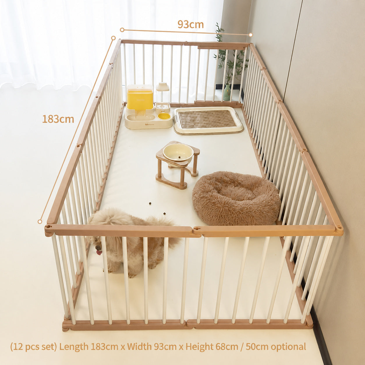 Modular No-drill Dog Playpen