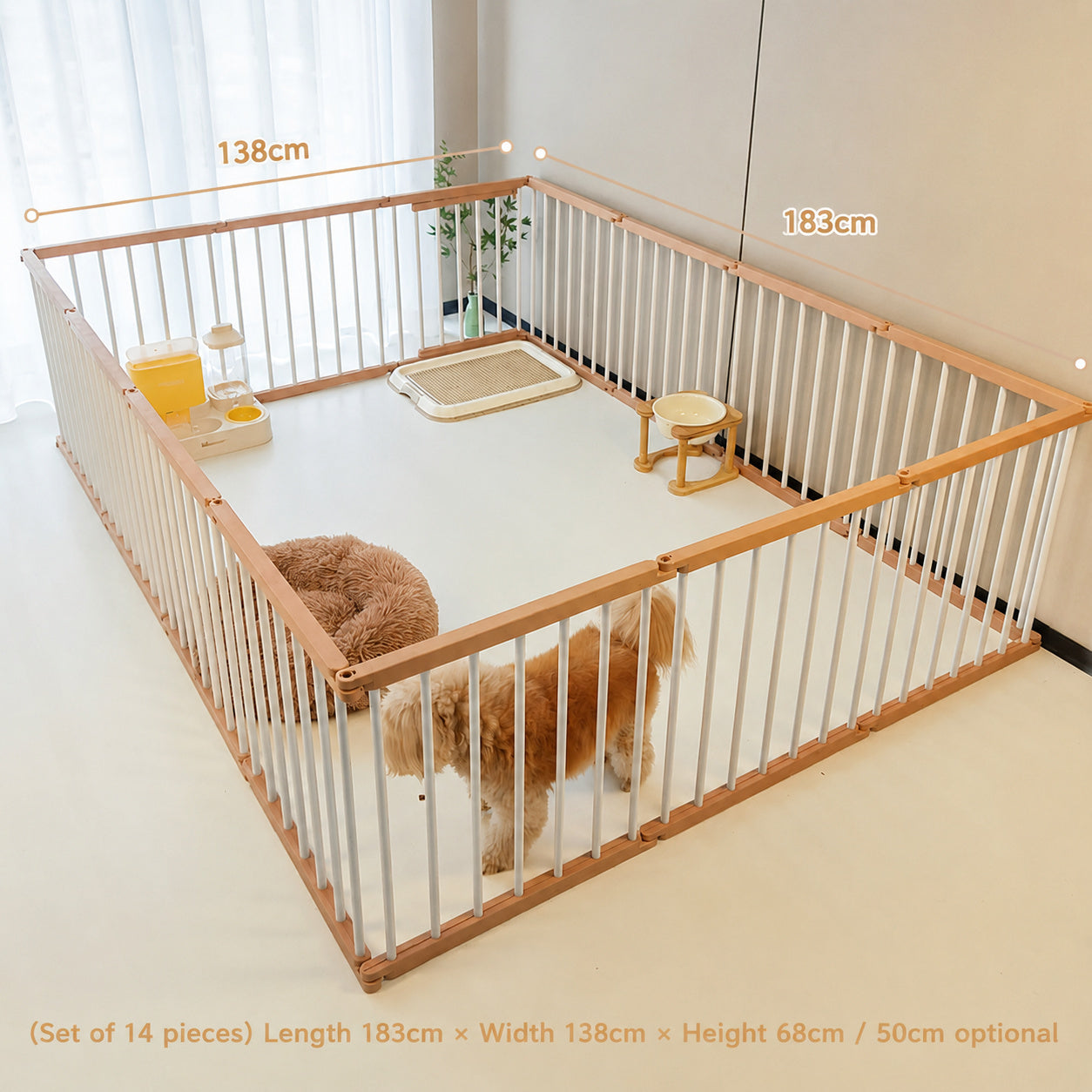 Modular No-drill Dog Playpen