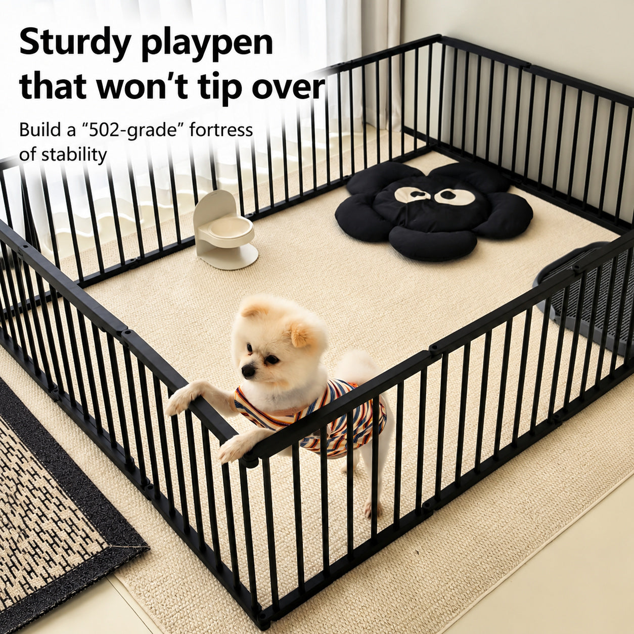 Modular Black Pet Playpen