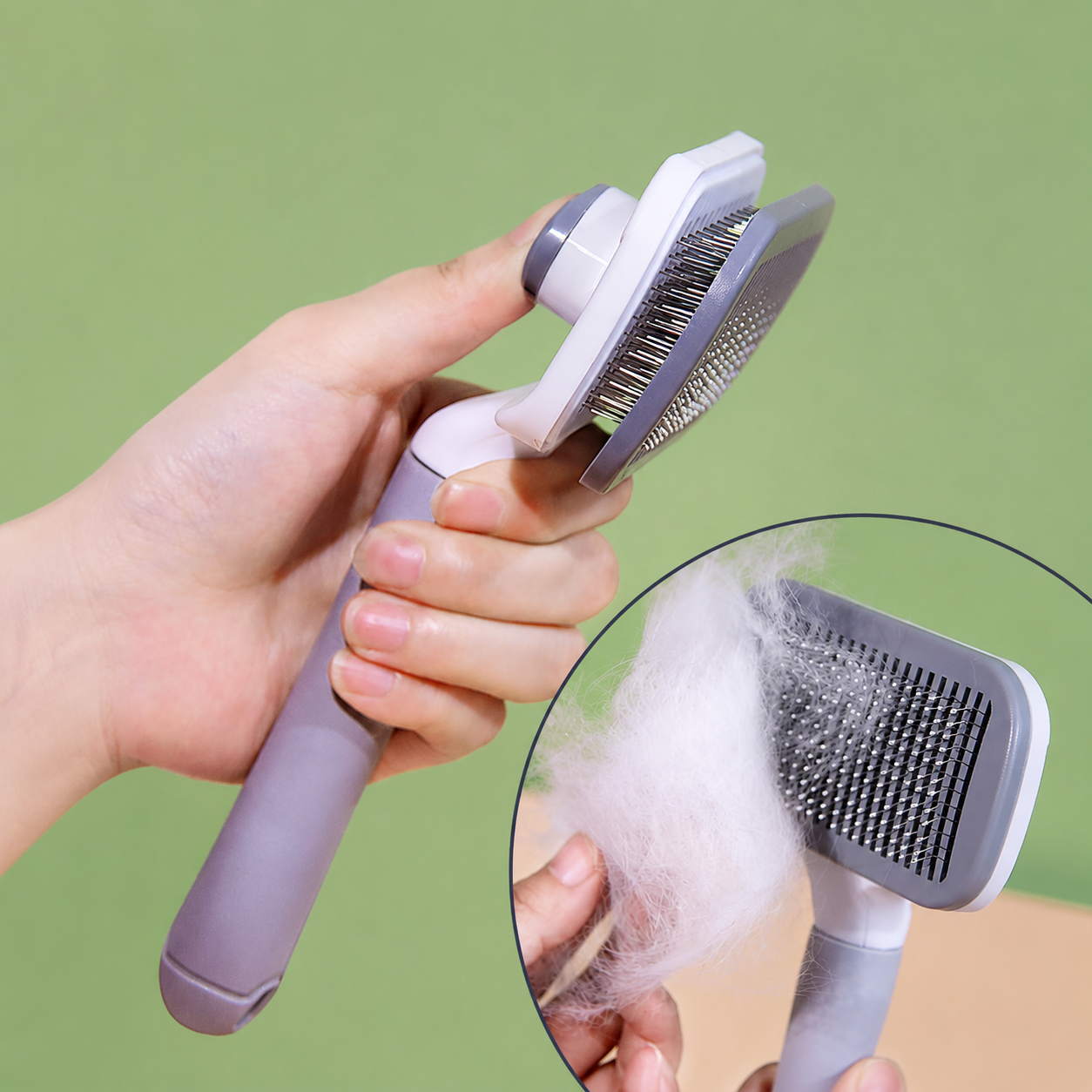 Self-Cleaning Slicker Brush