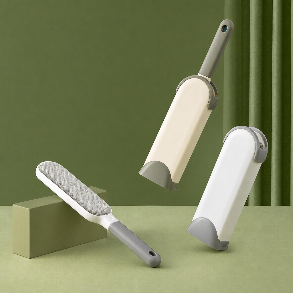 Dual-Sided Self-Cleaning Lint Brush
