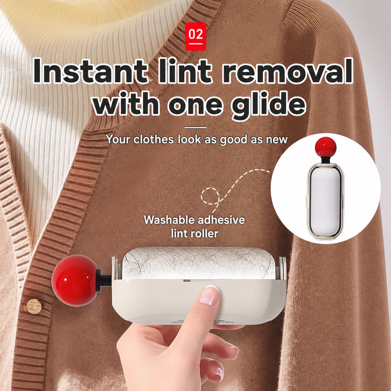 Capsule Lint Roller With Scraper
