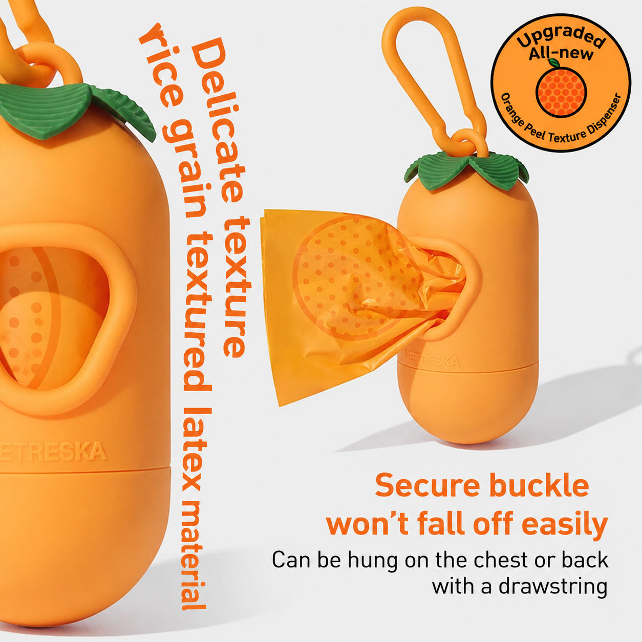Tangerine Poop Bag Dispenser