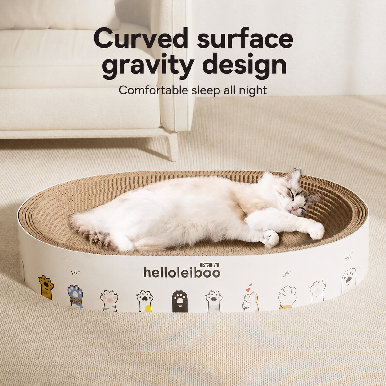 Large Corrugated Cat Scratcher Bed