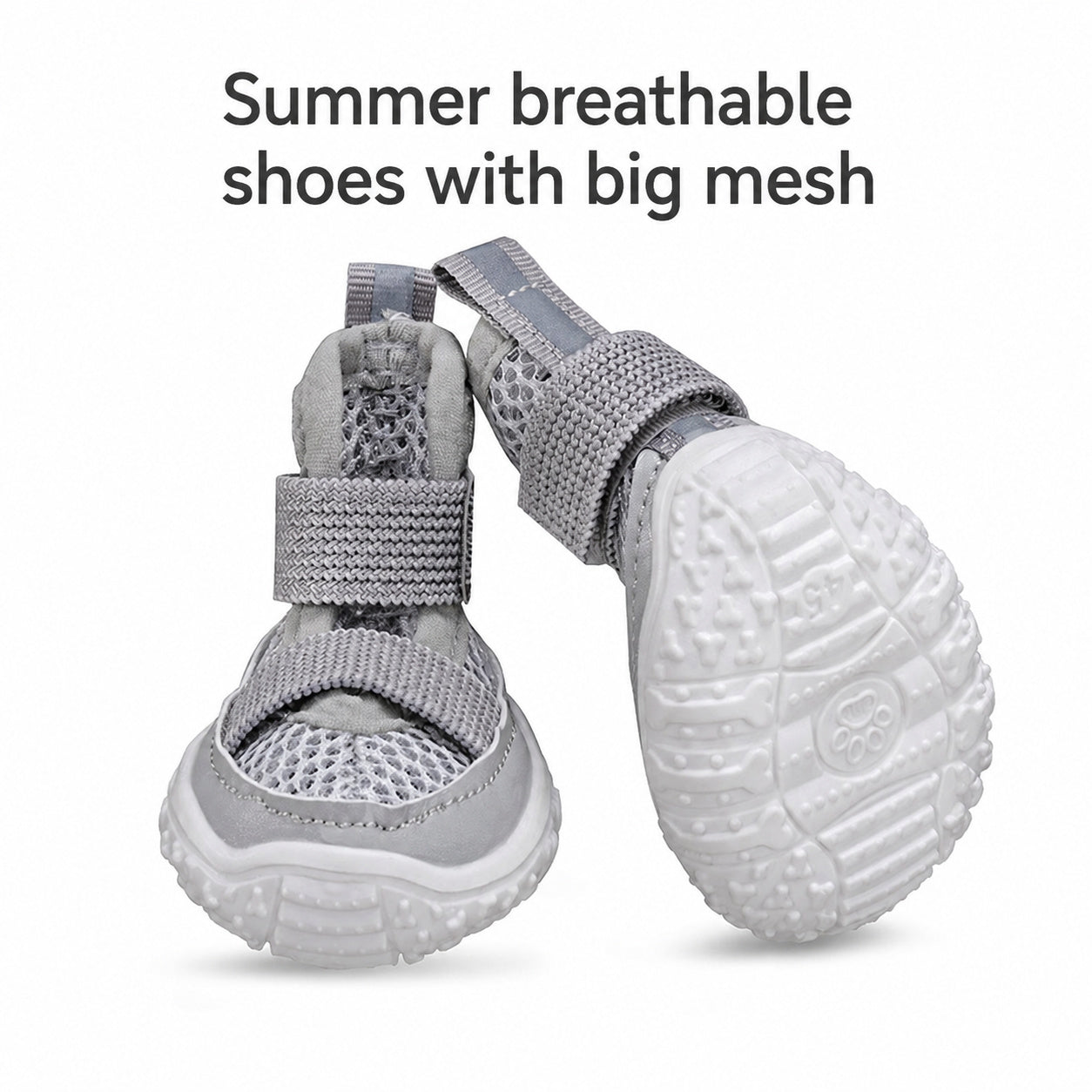 Mesh Dog Sandals Paw-print Sole