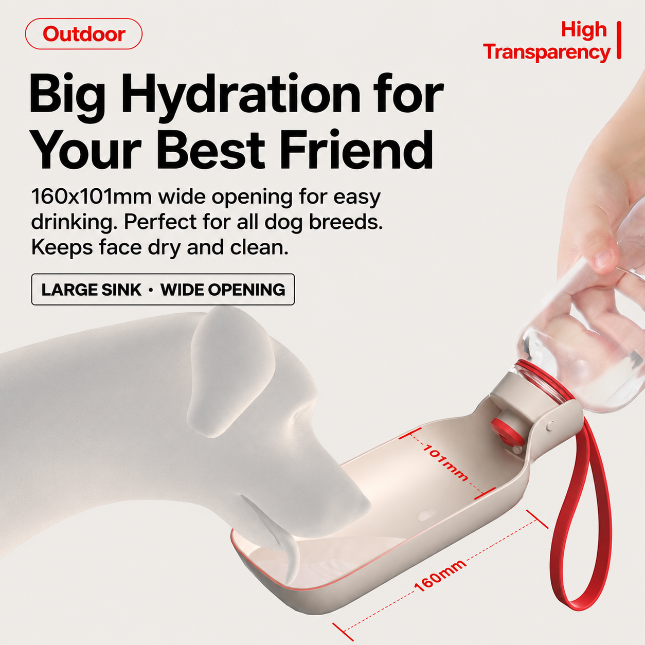Travel Dog Water Bottle 550ml