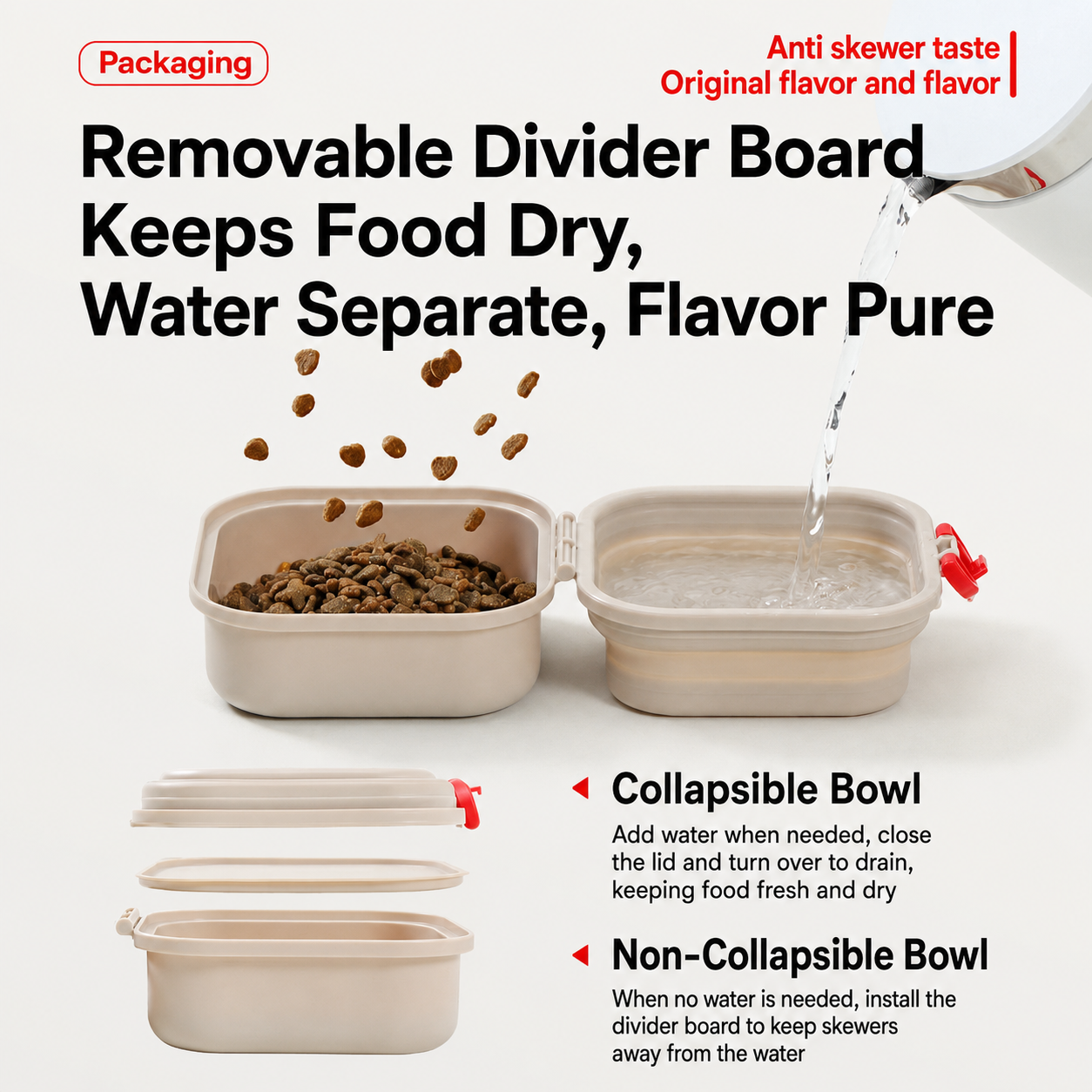 Collapsible Dual Travel Bowl