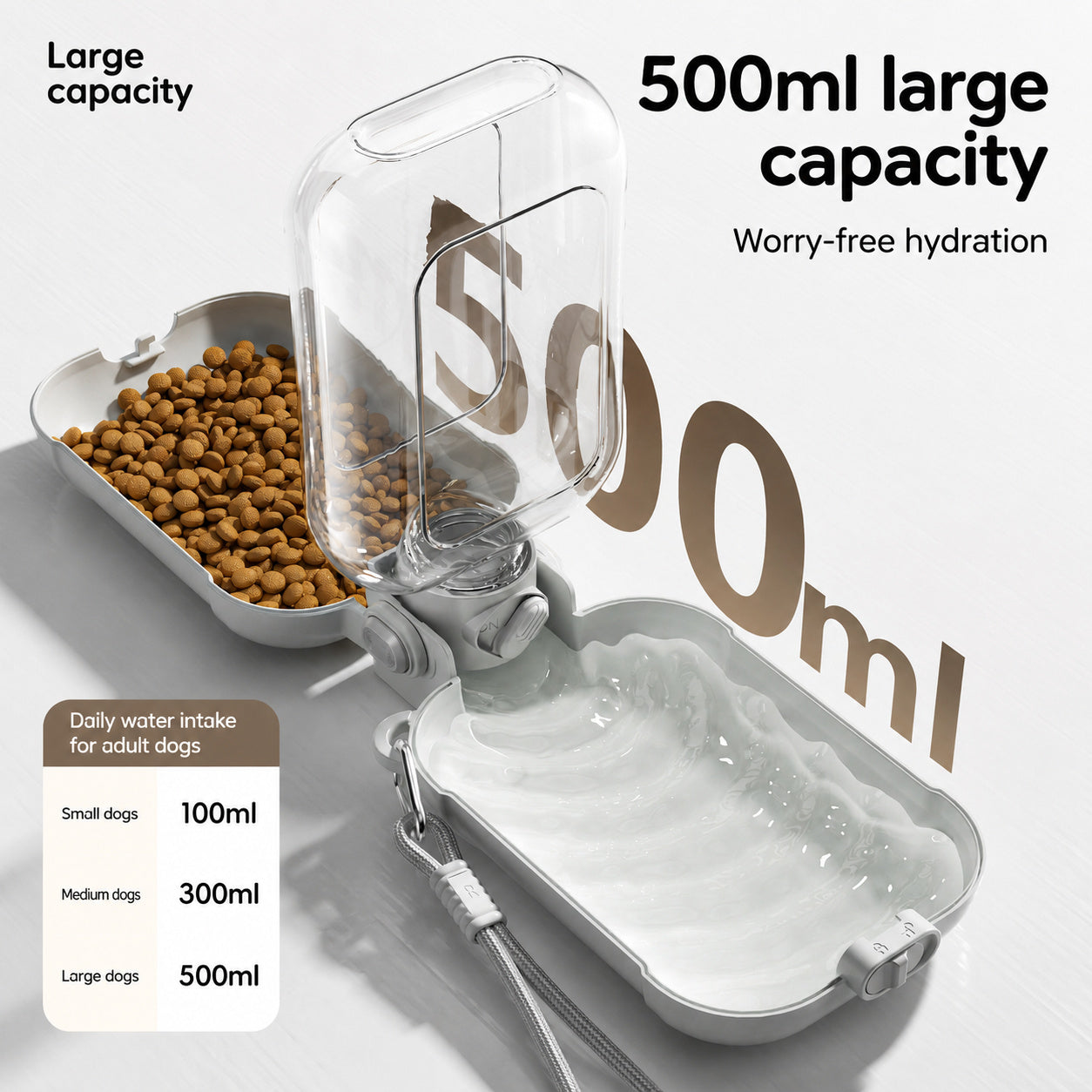 Foldable Dual Bowl Water Bottle