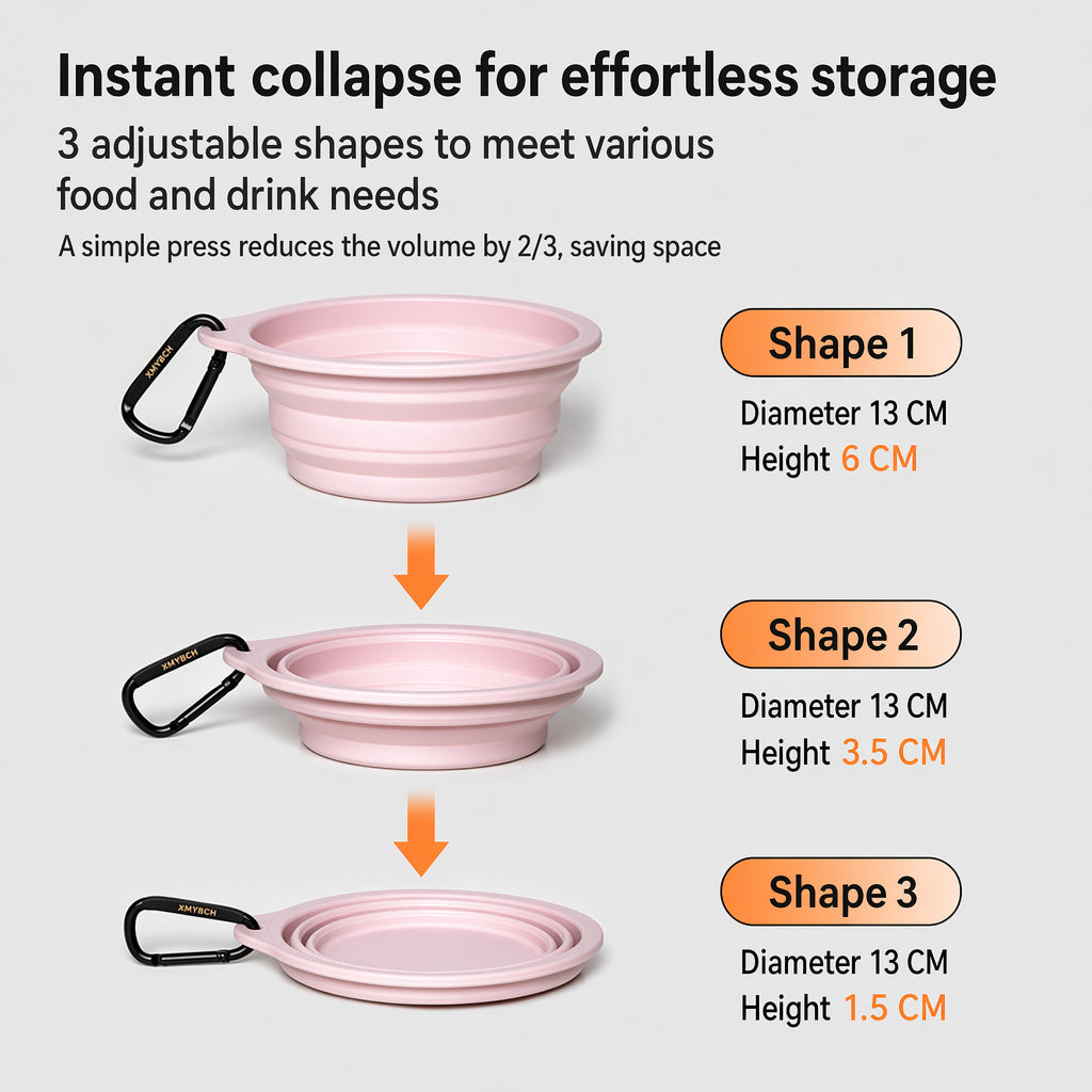Fold-and-go Silicone Pet Bowl