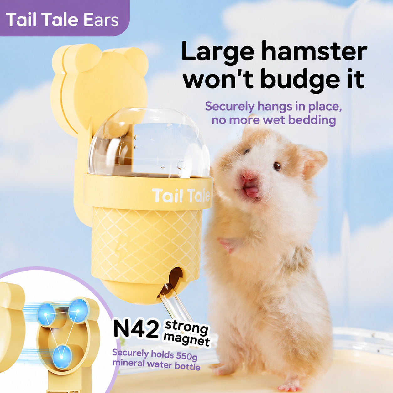 Magnetic Hamster Water Bottle