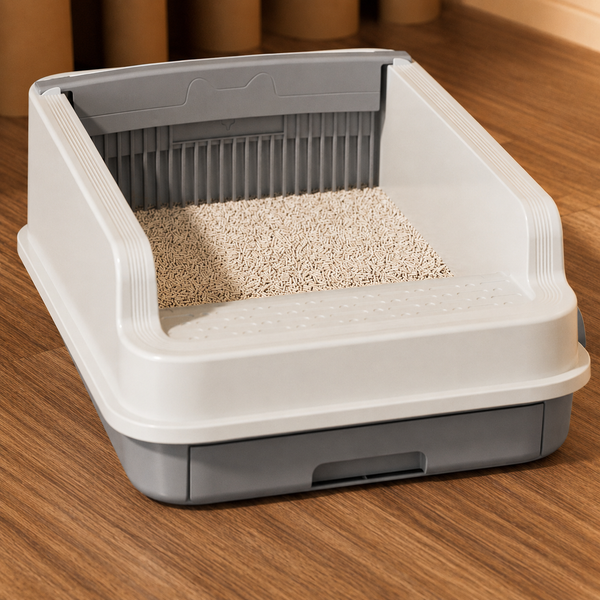 Semi-Automatic Sifting Litter Box