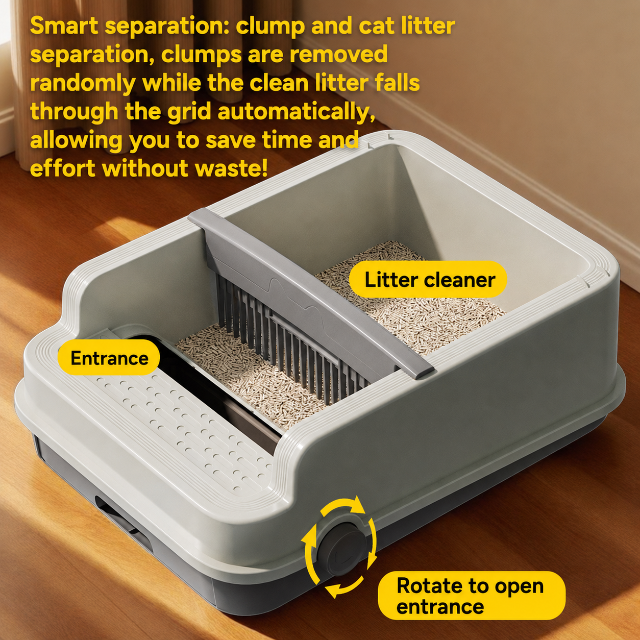 Semi-Automatic Sifting Litter Box