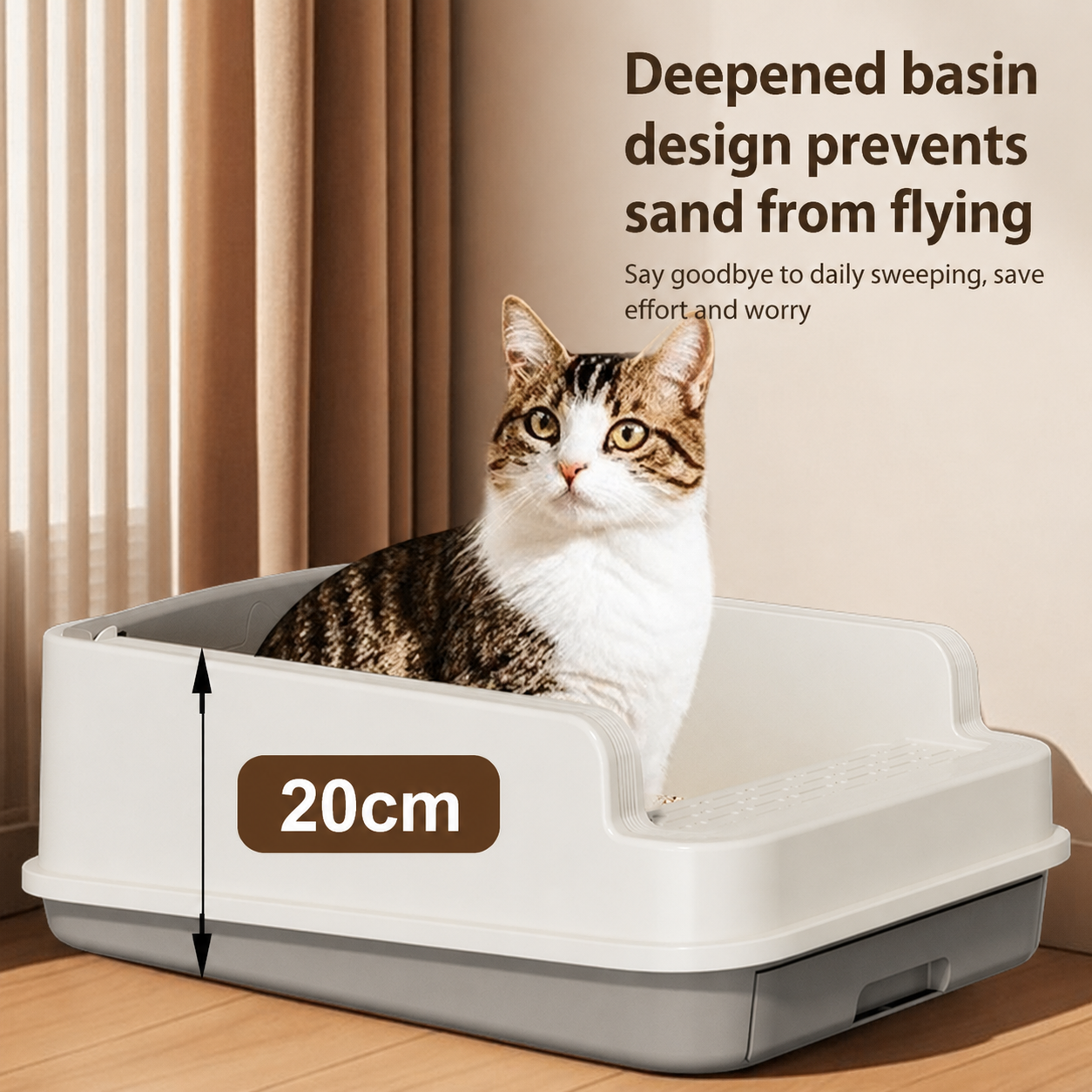 Semi-Automatic Sifting Litter Box