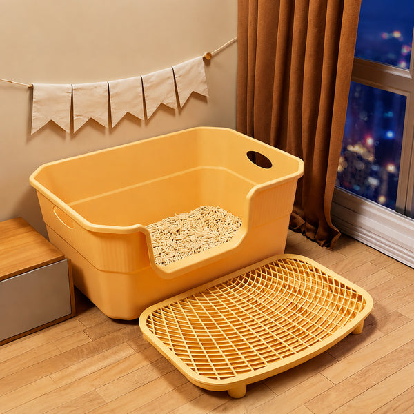 Open-top Litter Box With Step