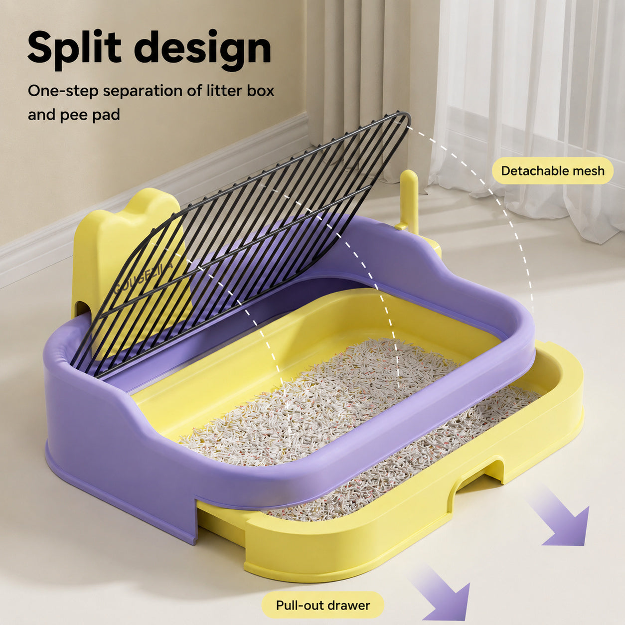 Color-block Drawer Dog Potty