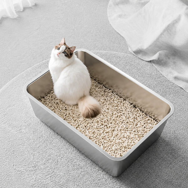 Stainless Steel Low-Entry Litter Box