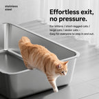 Stainless Steel Low-Entry Litter Box