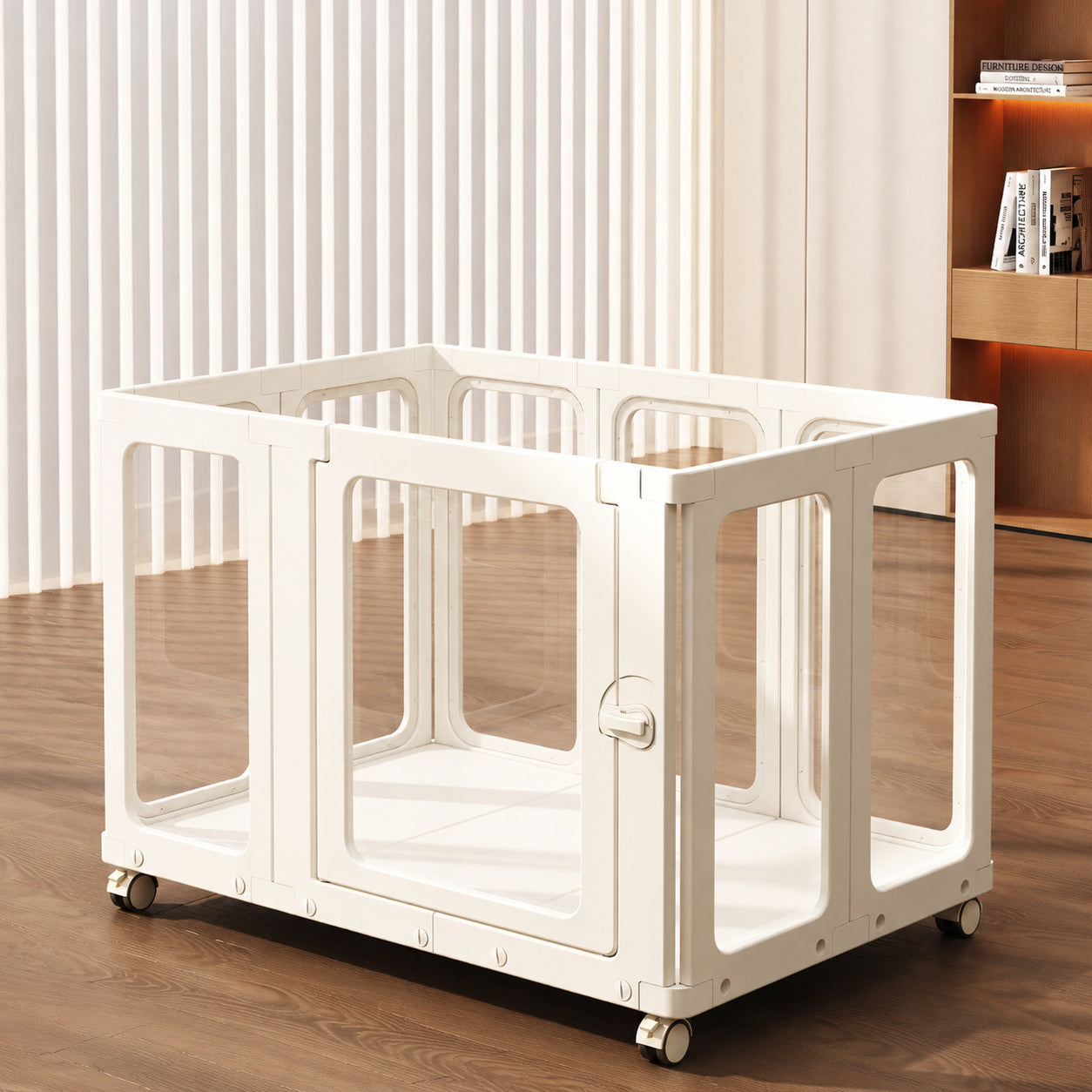 Modular Playpen With Locking Wheels