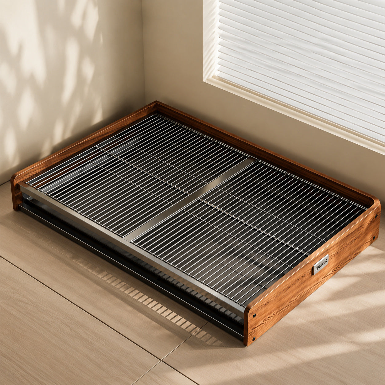 XL Dog Potty With Wood-grain Frame