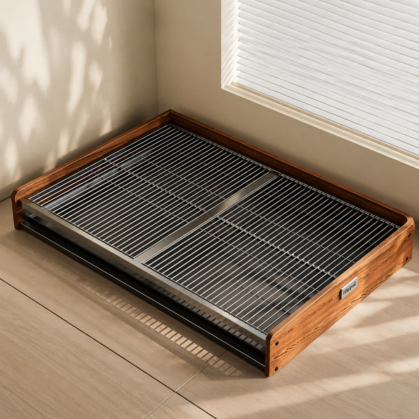 XL Dog Potty With Wood-grain Frame