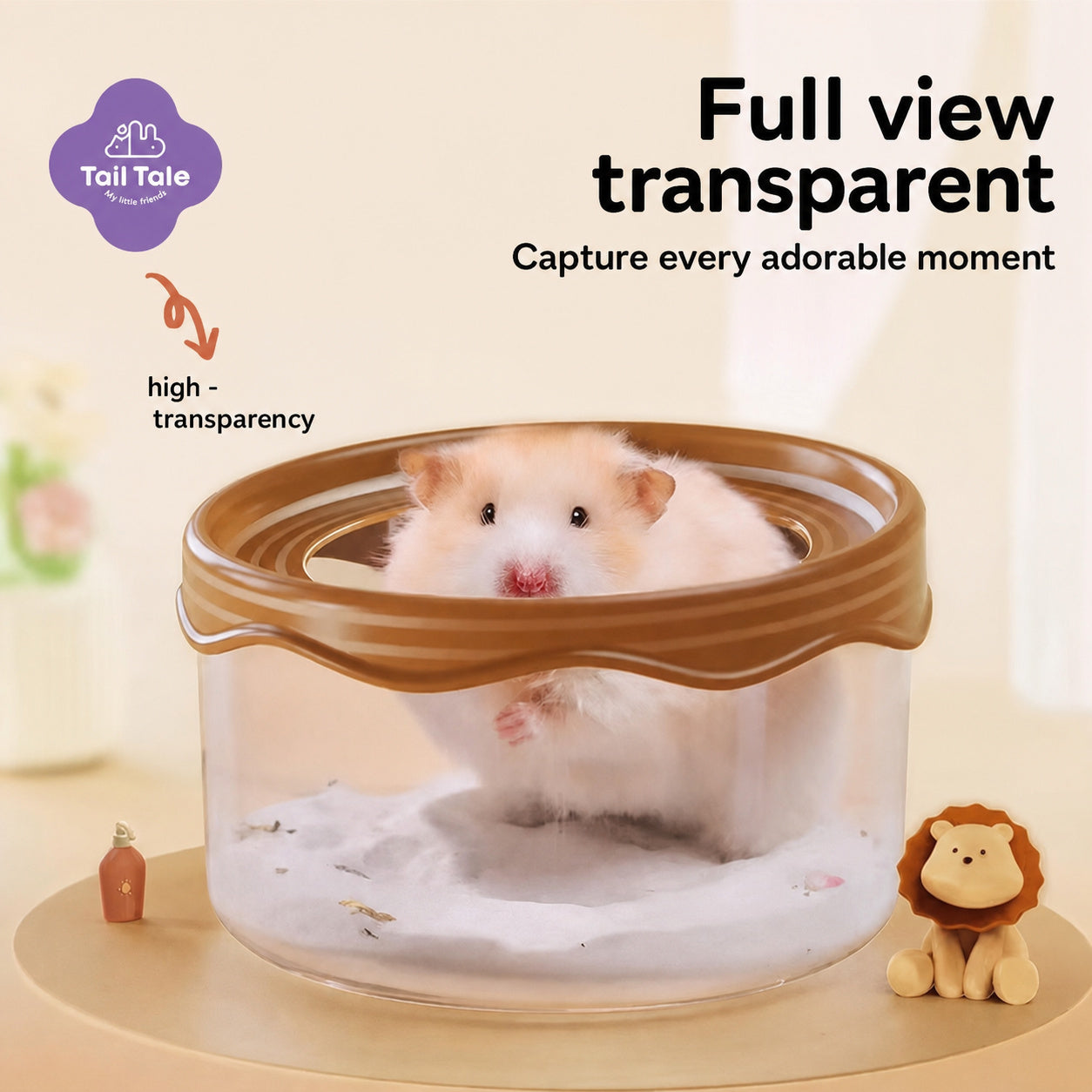 360° Clear Hamster Sand Bath